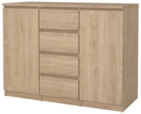 Komoda v dekore duba v prírodnej farbe 121x91x50 cm Naia – Tvilum