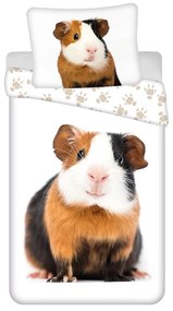 Biele bavlnené detské obliečky na jednolôžko 140x200 cm Guinea Pig – Jerry Fabrics