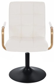 LuxuryForm DESIGN Stolička VERONA GOLD na čiernom tanieri - biela