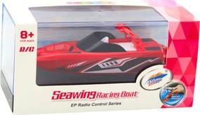 LEAN Toys RC rýchlostný čln na diaľkové ovládanie bielo-červený 15cm