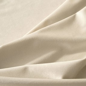 Béžové jednofarebné zamatové závesy do spálne