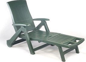 Záhradné lehátko ZIRCONE, 72x195x101cm, tmavá zelená I.P.A.E-Progarden