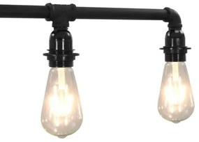 vidaXL Stropná lampa čierna 5 x E27 žiarovky-