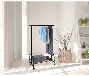 Čierny kovový stojan na oblečenie Wenko Profi