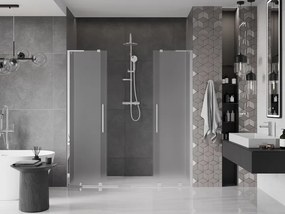 Mexen Velar L Duo, posuvné sprchové dvere do otvoru 200 cm, 8mm sklo námraza, chrómová, 871-200-003-32-01