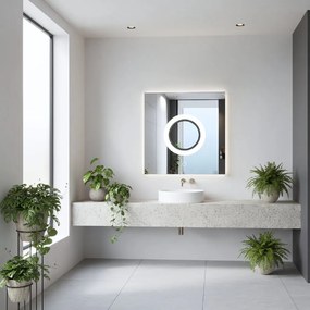 Tutumi Rea, štvorcové LED zrkadlo 60x60 s okrúhlym LED podsvietením YH-BL-12, HOM-01513