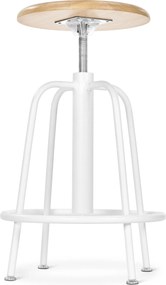 Barová stolička s nastaviteľnou výškou, biela