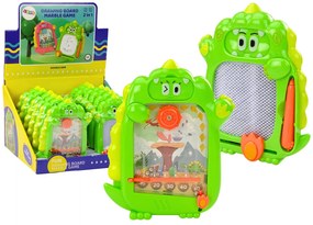 LEAN TOYS Vrecková hra na kreslenie 2v1 - Zelený dinosaurus
