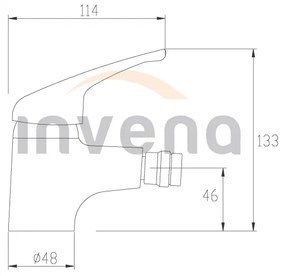 Invena Perea, bidetová batéria, chrómová, INV-BB-05-001-Q