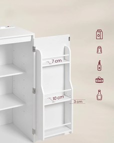 Kuchyňský regál s integrovanou napájecí lištou Vasagle Morja 90 cm bílý