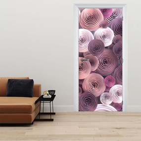 Fototapeta na dvere - Abstraktný motív kvetov ruží (95x205cm)
