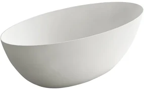Cerano Emilia, voľne stojaca vaňa z liateho mramoru 180x85cm, biela matná, CER-CER-417536