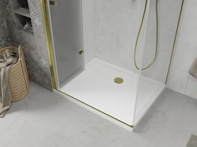 Mexen Lima sprchovací kút 100x80cm, 6mm sklo, zlatý profil - číre sklo + Slim sprchová vanička - 856-100-080-50-00-4010