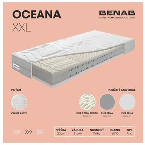 Penový matrac Benab Hélios XXL 195x85 cm (T3/T2). Vlastná spoľahlivá doprava až k Vám domov. 763684