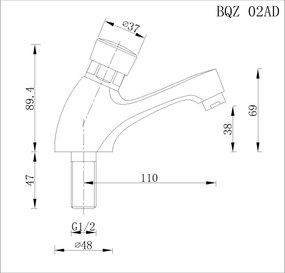 Kuchinox Kuchinox, stojankový tlačný ventil s časovačom, chrómová, LAV-BQZ_02AD
