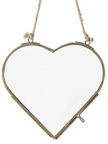 Bronzový antik závesný fotorámik v tvare srdca Heart - 15*15*1cm