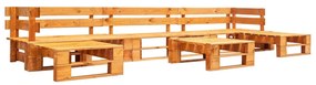 6-dielna záhradná sedacia súprava z paliet, drevo, medovo hnedá 277465