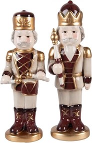 Béžová keramická dekorácia Luskáčik ChrisMs - 8*8*25 cm