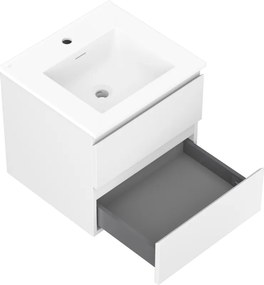 Mexen Orio, kúpeľňová skrinka 50 cm s umývadlom Otis, 2 zásuvky, biela matná, 91A10-05047-2-BFF01-W18M01