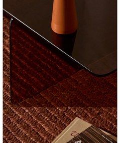 Hnedý sklenený konferenčný stolík 60x120 cm Zaren – Kave Home