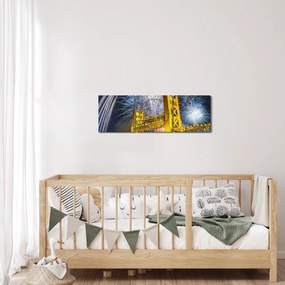 Obraz - Silvestrovská noc (s hodinami) (90x30 cm)