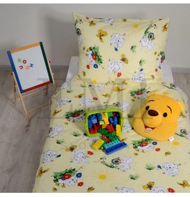 Obliečky detské bavlnené dalmatínec žltý EMI, Štandardný set jednolôžko obsahuje 1x 140x200 + 1x 70x90