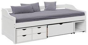 Masívna posteľ s úložným priestorom,  90x200, MAXI NEW Farba: Biela