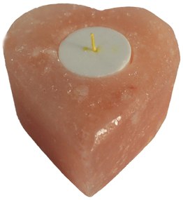 Svietnik z himalájskej soli na čajové sviečky - Srdce