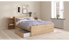 Dvojlôžková posteľ v dekore duba bez roštu 140x200 cm v prírodnej farbe Naia – Tvilum