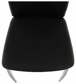 Jedálenská stolička, ekokoža čierna/chróm, ERVINA