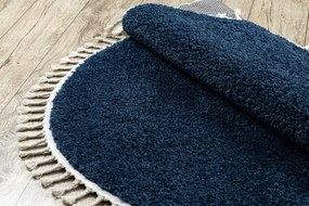 Dywany Łuszczów, Kusový koberec Berber 9000 navy kruh, 120x120 (priemer) kruh, modrá, obývacia izba