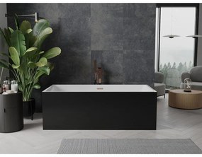 Mexen Nita, voľne stojaca vaňa 170 x 80 cm, biela-čierna, medený prepad, 52091708075-65