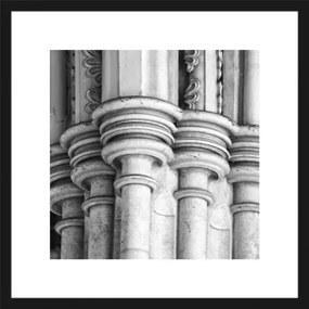 Rámovaný obraz Staroveké stĺpy 40x40 cm, čiernobiely%