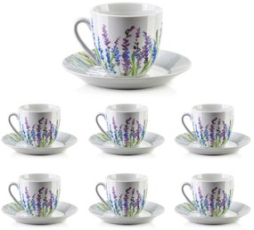 Porcelánová šálka s podšálkou Joy Heather 250 ml sada 6ks