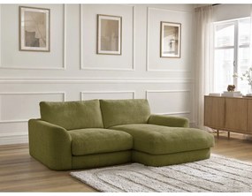 Khaki ženilková rohová pohovka (pravý roh/s leňoškou) Leonore – Bobochic Paris