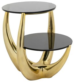 Piera príručný stolík čierno-zlatý 53x55 cm