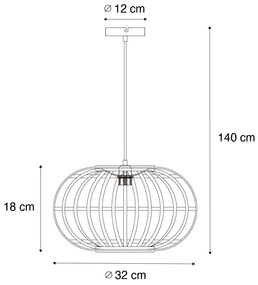 Orientálna závesná lampa bambus 32 cm - Amira
