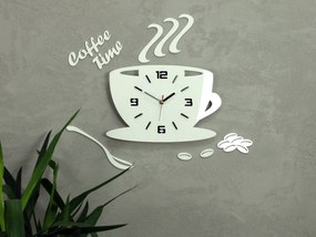 Nástenné hodiny Coffee biele