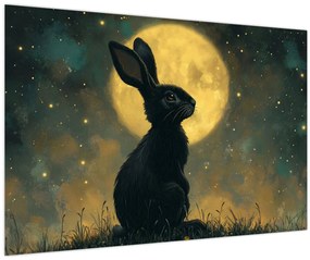 Obraz - Zajac s mesiacom (90x60 cm)