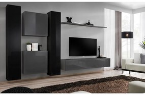 Obývacia stena Switch VI Čierna/Grafit