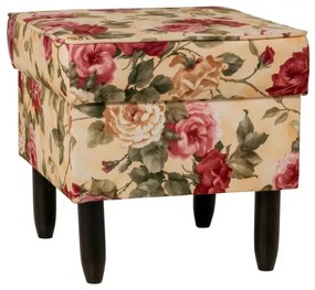 Taburet Royal II kvety, béžová kvety (2108/wenge)