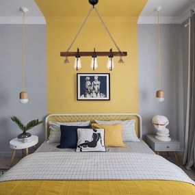 Závesný luster na lankách KUTUK 3xE27/40W/230V borovica