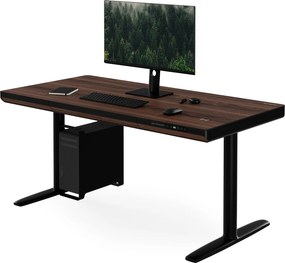 Elektrický písací stôl sit-stand so zásuvkou a bezdrôtovou nabíjačkou Qi čierny/orech, 1400 mm: ELLIS