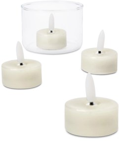 LED čajové sviečky z pravého vosku, 4 ks