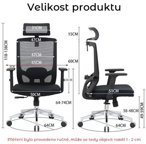 Kancelárska ergonomická stolička Neoseat BRENDA — čierna, nosnosť 150 kg