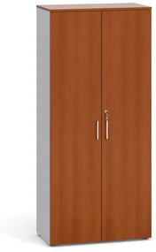 Kancelárska skriňa s dverami PRIMO 2023, 1781 x 800 x 420 mm, sivá / čerešňa