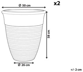 Sada 2 kvetináčov ⌀ 50 cm sivá KATALIMA Beliani