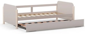 Krémová detská posteľ z borovicového dreva s výsuvným lôžkom 90x190 cm Enola – Marckeric