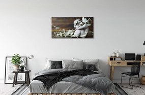 Obraz na plátne Spiace anjel kvety 140x70 cm