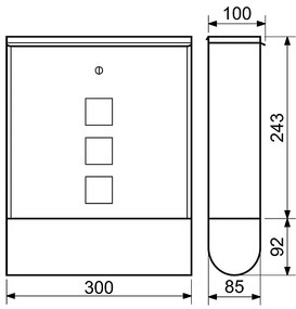Poštová schránka RICHTER BK.210CM (čierna matná), RICHTER Čierna matná